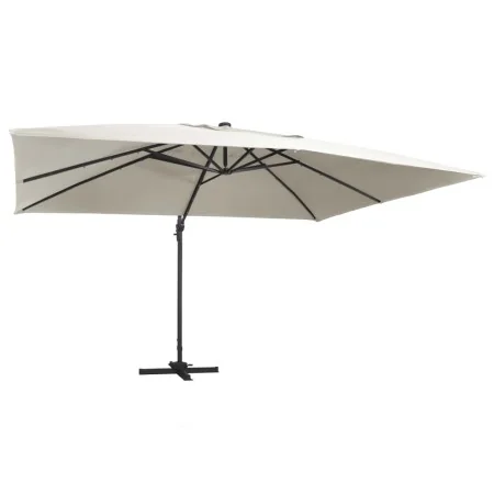Ausleger Regenschirm LED-Leuchten und Aluminium-Sandstange 4x3 m von , Sonnenschirme - Ref: Foro24-47004, Preis: 412,67 €, Ra...