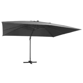 Cantilever umbrella LED lights aluminum anthracite pole 4x3 m by , Umbrellas - Ref: Foro24-47006, Price: 394,69 €, Discount: %