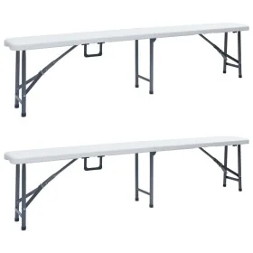 Bancos de jardín plegables 2 unidades 180 cm HDE blanco von , Gartenbänke - Ref: Foro24-48830, Preis: 119,39 €, Rabatt: %