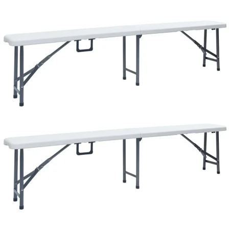 Bancos de jardín plegables 2 unidades 180 cm HDE blanco von , Gartenbänke - Ref: Foro24-48830, Preis: 119,39 €, Rabatt: %