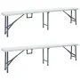 Bancos de jardín plegables 2 unidades 180 cm HDE blanco von , Gartenbänke - Ref: Foro24-48830, Preis: 119,39 €, Rabatt: %
