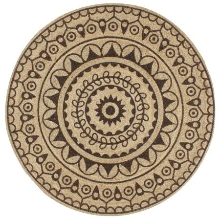 Handgewebter Juteteppich mit dunkelbraunem Aufdruck 90 cm von , Teppiche - Ref: Foro24-133704, Preis: 31,05 €, Rabatt: %