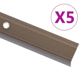 L-shaped step profiles 5pcs brown aluminum 100 cm by , Stairs - Ref: Foro24-146766, Price: 19,65 €, Discount: %