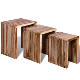Set of stackable tables 3 units recycled teak by , Side tables - Ref: Foro24-241716, Price: 140,52 €, Discount: %