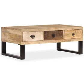 Mesa de centro con 3 cajones madera maciza de mango 90x50x35 cm by , Coffee table - Ref: Foro24-244942, Price: 219,19 €, Disc...