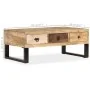 Mesa de centro con 3 cajones madera maciza de mango 90x50x35 cm by , Coffee table - Ref: Foro24-244942, Price: 219,19 €, Disc...