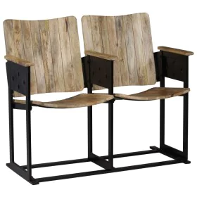 2-seater bench made of solid mango wood and steel by , Armchairs - Ref: Foro24-244954, Price: 127,04 €, Discount: %
