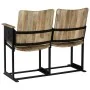 Banco de 2 plazas de madera maciza de mango y acero de , Sillones - Ref: Foro24-244954, Precio: 127,03 €, Descuento: %