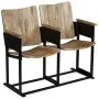 Banco de 2 plazas de madera maciza de mango y acero de , Sillones - Ref: Foro24-244954, Precio: 127,03 €, Descuento: %