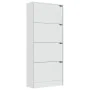 Shoe cabinet with 4 plywood doors white 59x24x136 cm by , Shoe racks and shoe organizers - Ref: Foro24-338131, Price: 167,15 ...