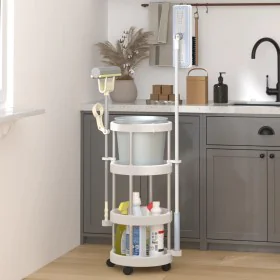 Cleaning cart with aluminum storage basket by , Storage containers - Ref: Foro24-344379, Price: 42,88 €, Discount: %