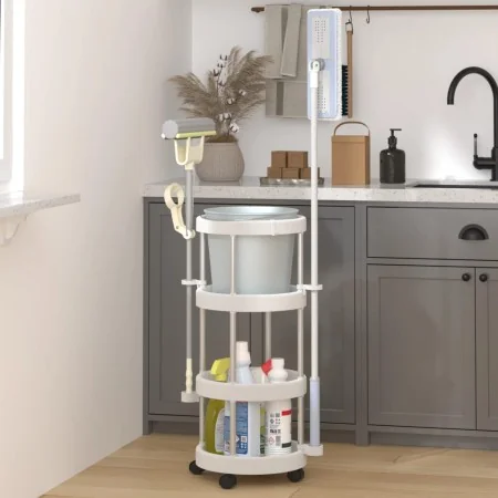 Cleaning cart with aluminum storage basket by , Storage containers - Ref: Foro24-344379, Price: 42,88 €, Discount: %
