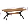 Dining bench solid acacia wood and steel 110x40x46 cm by , Dining and kitchen benches - Ref: Foro24-352057, Price: 135,11 €, ...