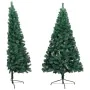 Medio árbol de Navidad con luces y bolas verde 120 cm de , Arboles de navidad - Ref: Foro24-3077477, Precio: 48,87 €, Descuen...