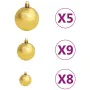 Medio árbol de Navidad con luces y bolas verde 120 cm de , Arboles de navidad - Ref: Foro24-3077477, Precio: 48,87 €, Descuen...