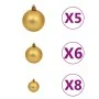 Half Christmas tree with lights and green balls 120 cm by , Christmas trees - Ref: Foro24-3077477, Price: 48,90 €, Discount: %