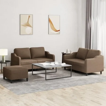 Set Sofas mit Kissen 3 Stück brauner Stoff von , Sofas - Ref: Foro24-3201813, Preis: 456,04 €, Rabatt: %