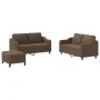 Set of sofas with cushions 3 pieces brown fabric by , Sofas - Ref: Foro24-3201813, Price: 456,04 €, Discount: %