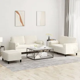 Set of sofas with cushions 3 pieces cream velvet by , Sofas - Ref: Foro24-3202012, Price: 565,08 €, Discount: %