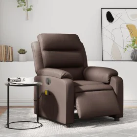 Sillón de masaje reclinable eléctrico cuero sintético marrón de , Sillones - Ref: Foro24-3205037, Precio: 273,79 €, Descuento: %
