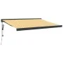 Einziehbare Markise aus Aluminium und weißem und gelbem Stoff 3x2,5 m von , Markisen - Ref: Foro24-3154606, Preis: 546,53 €, ...