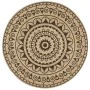 Hand-woven jute rug with dark brown print 150 cm by , Rugs - Ref: Foro24-133706, Price: 64,34 €, Discount: %