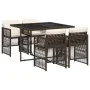 Set comedor de jardín 5 piezas y cojines ratán sintético marrón de , Conjuntos de jardín - Ref: Foro24-3210897, Precio: 312,0...