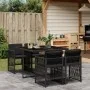 Set de muebles jardín 5 pzas con cojines ratán sintético negro de , Conjuntos de jardín - Ref: Foro24-3210895, Precio: 307,58...
