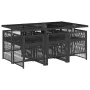 Set de comedor de jardín 7 pzas y cojines ratán sintético negro de , Conjuntos de jardín - Ref: Foro24-3210906, Precio: 450,7...
