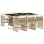 Set comedor de jardín 7 pzas con cojines ratán sintético beige by , Garden sets - Ref: Foro24-3210910, Price: 467,06 €, Disco...