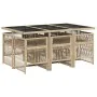 Set comedor de jardín 7 pzas con cojines ratán sintético beige by , Garden sets - Ref: Foro24-3210910, Price: 467,06 €, Disco...