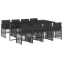 Set de comedor de jardín 9 pzas y cojines ratán sintético negro de , Conjuntos de jardín - Ref: Foro24-3210919, Precio: 611,0...