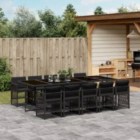 11 pcs garden dining set with black synthetic rattan cushions by , Garden sets - Ref: Foro24-3210931, Price: 809,24 €, Discou...