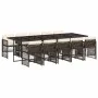 11 pcs garden dining set and cushions synthetic rattan brown by , Garden sets - Ref: Foro24-3210933, Price: 826,13 €, Discoun...
