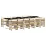 Set comedor de jardín con cojines 13 pzas ratán sintético beige de , Conjuntos de jardín - Ref: Foro24-3210946, Precio: 968,8...