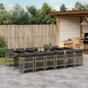 Garten-Esszimmergarnitur mit Kissen 13-teilig synthetisches Rattangrau von , Gartensets - Ref: Foro24-3210944, Preis: 976,60 ...