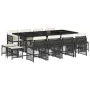 Set comedor de jardín con cojines 13 pzas ratán sintético negro by , Garden sets - Ref: Foro24-3210978, Price: 749,29 €, Disc...