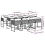 9 pcs garden dining set and cushions synthetic rattan gray by , Garden sets - Ref: Foro24-3211286, Price: 659,21 €, Discount: %