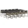 11 pcs garden dining set and cushions synthetic rattan gray by , Garden sets - Ref: Foro24-3211292, Price: 776,57 €, Discount: %