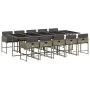 Set de comedor de jardín 11 pzas y cojines ratán sintético gris de , Conjuntos de jardín - Ref: Foro24-3211292, Precio: 776,4...