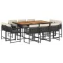 11 pcs garden dining set with black synthetic rattan cushions by , Garden sets - Ref: Foro24-3211575, Price: 666,84 €, Discou...