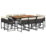 Set de comedor jardín 11 pzas con cojines ratán sintético negro de , Conjuntos de jardín - Ref: Foro24-3211575, Precio: 666,7...