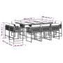 11 pcs garden dining set with black synthetic rattan cushions by , Garden sets - Ref: Foro24-3211575, Price: 666,84 €, Discou...