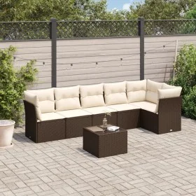 Juego de sofás de jardín 7 piezas con cojines ratán PE marrón by , Garden sets - Ref: Foro24-3217673, Price: 454,46 €, Discou...