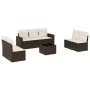 Set sofás de jardín 8 piezas y cojines ratán sintético marrón von , Modulare Sofas für den Außenbereich - Ref: Foro24-3251180...