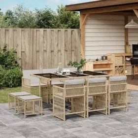 11 pcs garden dining set with beige synthetic rattan cushions by , Garden sets - Ref: Foro24-3211690, Price: 585,98 €, Discou...
