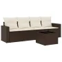 Set comedor de jardín 5 piezas y cojines ratán sintético marrón by , Modular outdoor sofas - Ref: Foro24-3251030, Price: 326,...