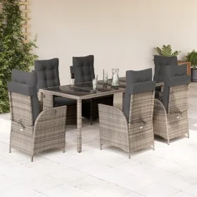 Set comedor jardín 7 pzas y cojines ratán sintético gris by , Garden sets - Ref: Foro24-3213082, Price: 1,00 €, Discount: %