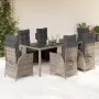 Set comedor jardín 7 pzas y cojines ratán sintético gris by , Garden sets - Ref: Foro24-3213082, Price: 1,00 €, Discount: %