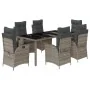Set comedor jardín 7 pzas y cojines ratán sintético gris by , Garden sets - Ref: Foro24-3213082, Price: 1,00 €, Discount: %